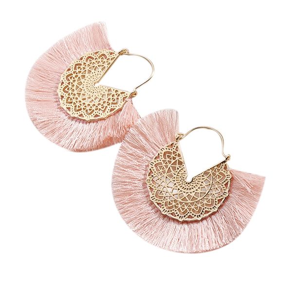 

мода цветок hollow металл бахрома кисточка себе серьги для женщин boho bijoux ювелирных изделий серьги, Golden;silver