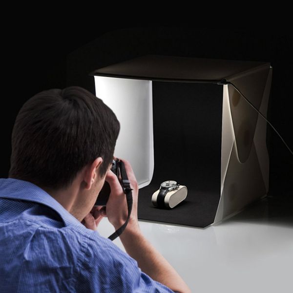 

light tent portable light box pgraphy kit with led light (12x12x12 inches) 4 colors backdrops