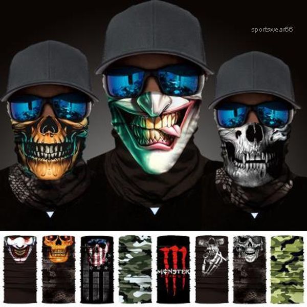 

multiple style outdoor seamless cycling magic hat fashion scarf face mask collars windproof sunscreen scarf, Silver
