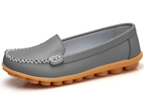 

shoes women flats casual shoes leather 073, Black