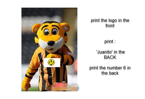

custom striped tiger mascot costume add a logo size ing, Red;yellow