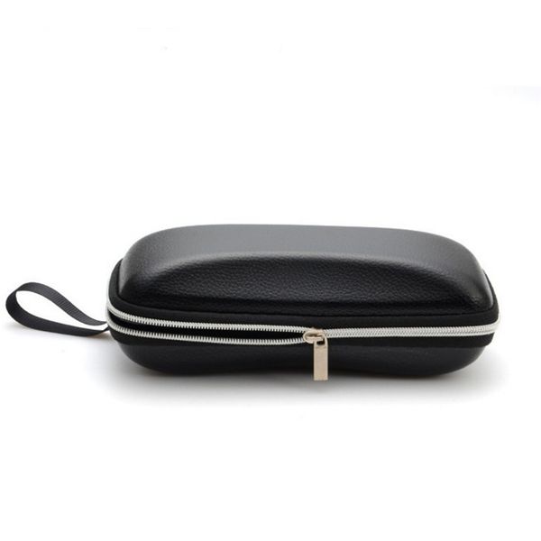 

black pu leather sunglasses case zipper waterproof sun glasses eyewear storage men women eyeglasses spectacle glass box, Silver