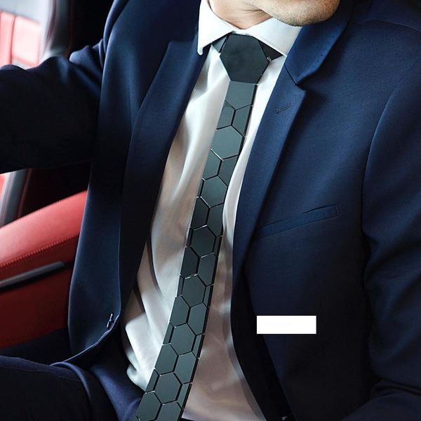 

classic style geometric black tie honeycomb acrylic matte fashion slim necktie hex necktie business gift box shirt blazer jewels accessory, Blue;purple