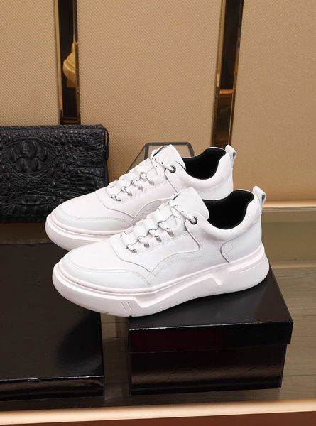 

new luxury casual men's shoes fashion trend white leather sneakers 144p022 popular high end wear-resisting shoes size 38-44, Blue;gray