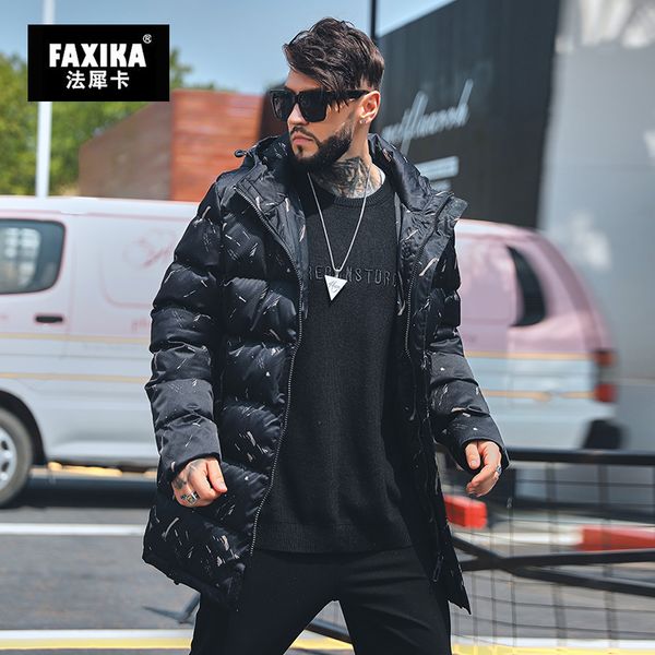 

faxika big yards men's wear quilted jacket in 2019 the new male winter fertilizer increase fat cotton-padded clothes bread, Black