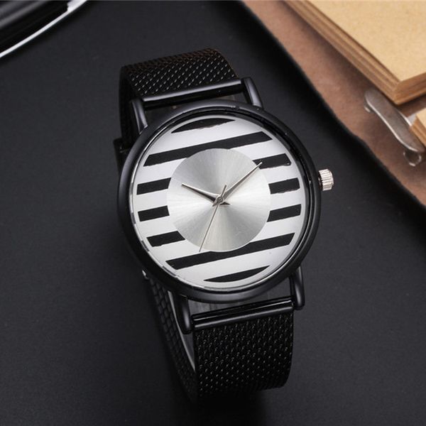 

2019 new brand womage simple designer zebra crossing stripe pattern rubber wrist watches girl children popular quartz clock, Slivery;brown