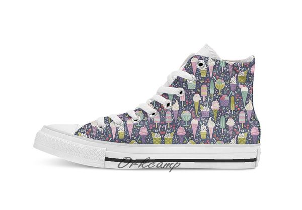 

summer delights custom casual high lace-up canvas shoes sneakers drop shipping