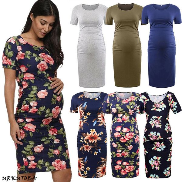 

s-xl pregnant women summer floral maternity dress casual short sleeve pregnancy mother maternity dress