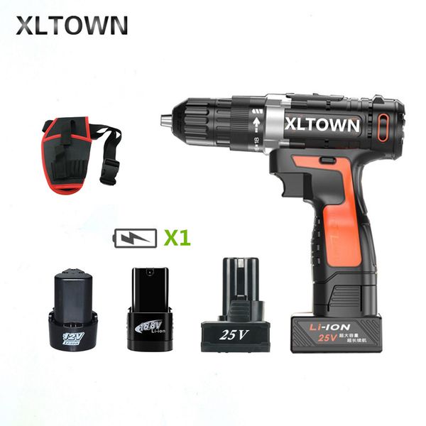 

xltown 12/16.8/25v multifunction electric screwdriver rechargeable lithium battery hand drill home cordless drill power tools