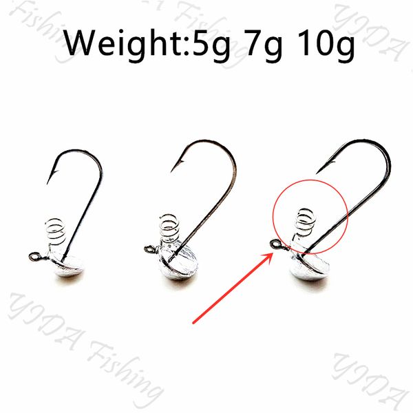 

5pcs/lot blood slot lead jig head tumbler fishing hook 5g 7g 10g hooks for soft lure carbon steel fishinghook