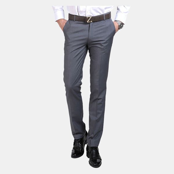 

men luxury suit pants social dress pants mens slim fit formal blazer trousers new arrival pantalon costume homme black