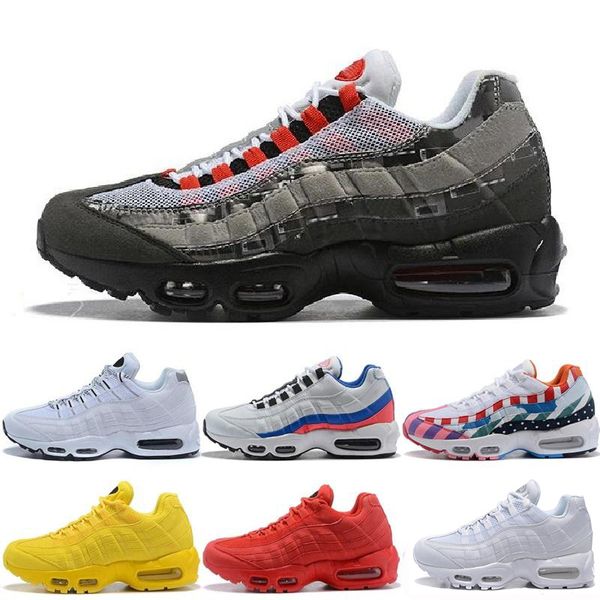 

95 мужские женские кроссовки классический черный красный белый желтый 95s спортивный тренер поверхностный подушка дышащие спорт кроссовки 40
