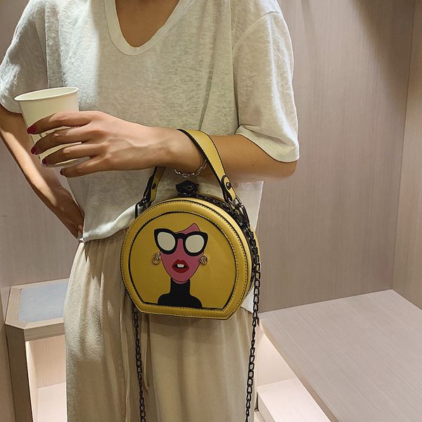 

jiulin summer new goddess bag 2019 new fashion oblique satchel chain carry small round bag with one shoulde