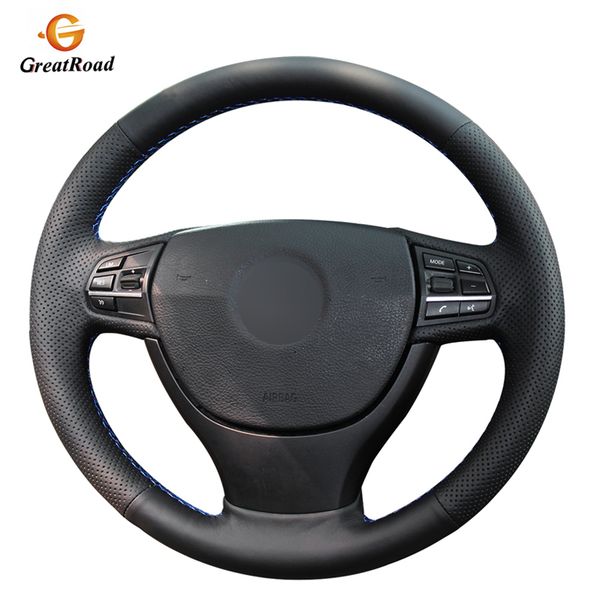 

hand-stitched black pu artificial leather steering wheel cover for f10 523li 525li 2009 730li 740li 750li