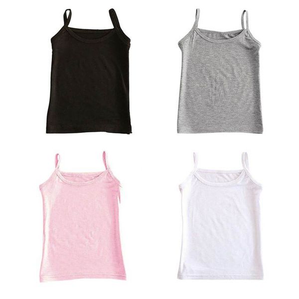 

Summer Kids Girls Vest Cotton Solid Camisole Singlet Girls Undershirts Teenager Tank Children Tops