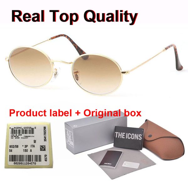 

brand designer retro oval sunglasses men women alloy frame uv400 glass lens celebrity eyewear vintage sun glasses with retail cases and box, White;black