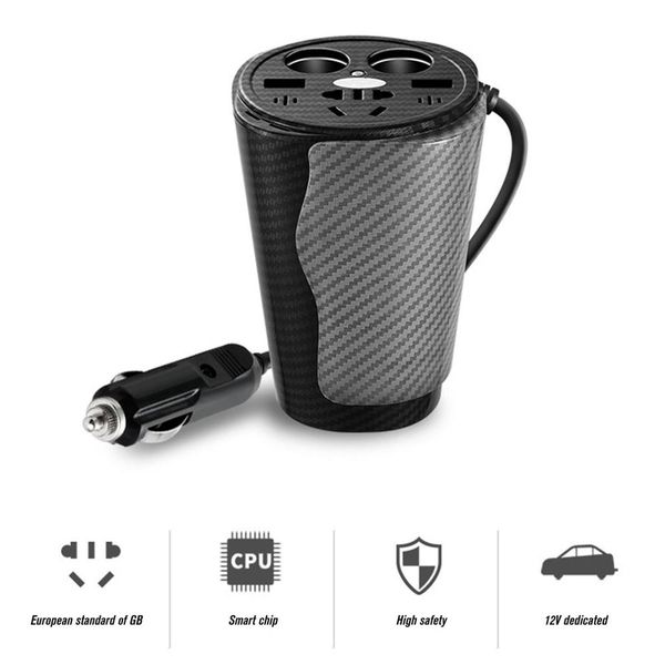 

1000w 12v-110v/220v cup-shaped mobile car inverter adapter with led lights voltage converter charger auto cigarette lighter