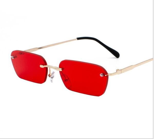 

sunglasses men's hipster sunglasses female port wind men's personality yellow square rimless glasses, White;black