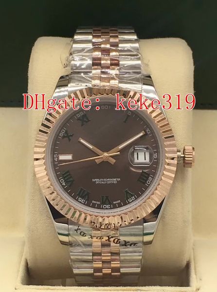 

elling datejust wristwatches 116233 116333 126331 41mm 18k rose gold roman jubilee asia 2813 movement automatic mens watch watches, Slivery;brown