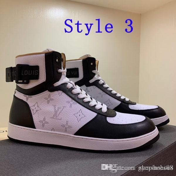

new fashion men's platform designer shoes luxury lace up outdoor sports shoes superstars printed leather high-skateboard shoes for ma, Black