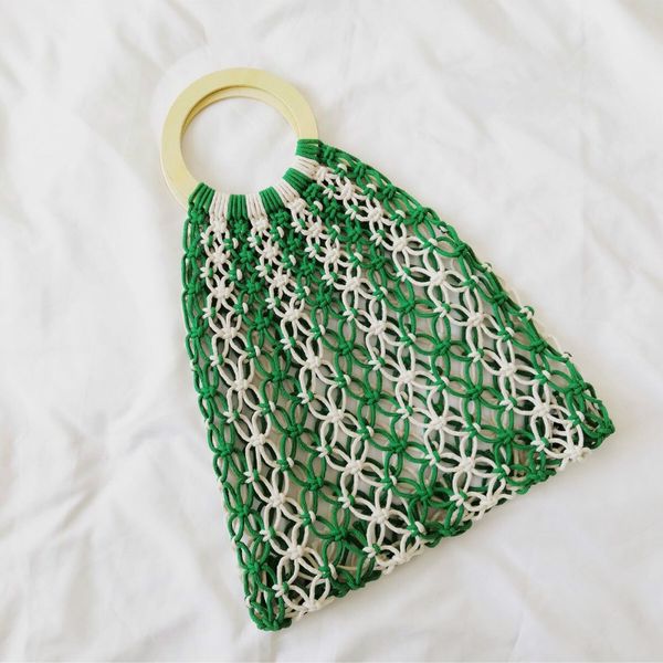 

boho beach style woven handbag casual totes crochet bag for women