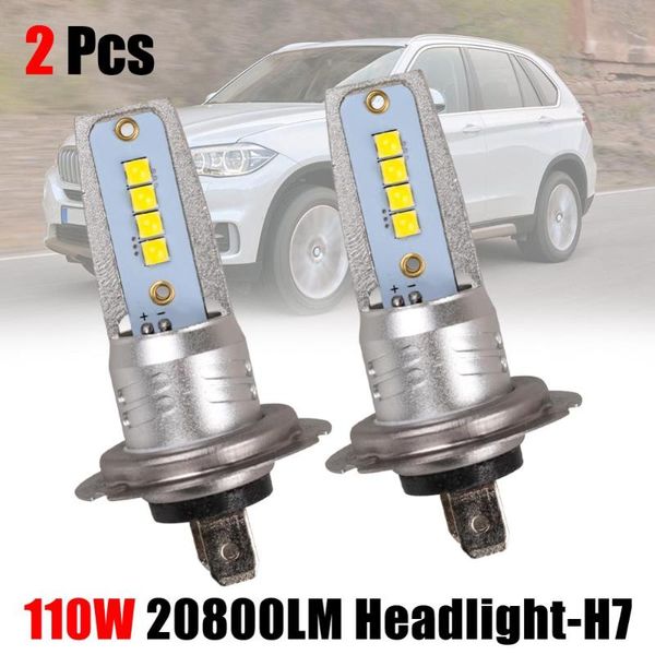 

2pcs h7 led headlight conversion set cob bulb 110w /10000lm white low light bulbs 6000k super bright