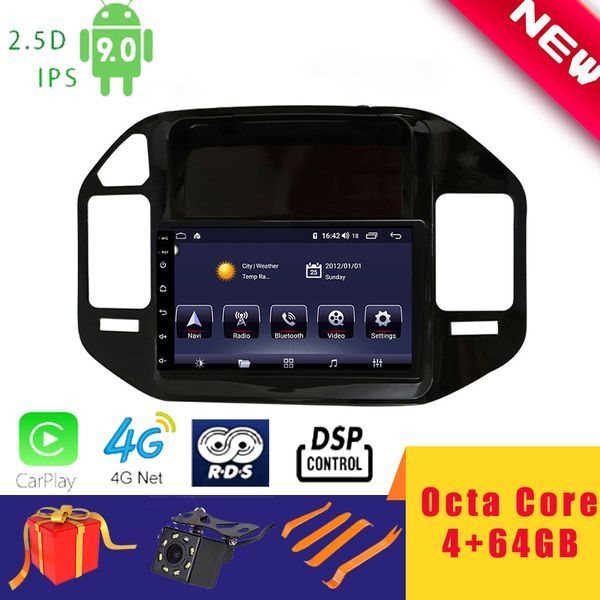 

9" android 9.0 car multimedia player stereo for mitsubishi pajero v73 v60 2004~2011 head unit octa core dsp 2.5d+ips 4g carplay car dvd