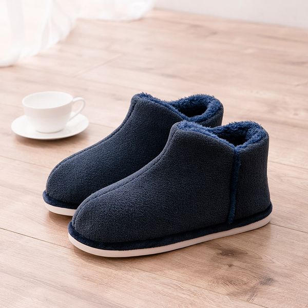 

tzldn men winter warm fur shoes cotton men slippers lovers home coral fleece slippers indoor plush size indoor shoes wholesale, Black