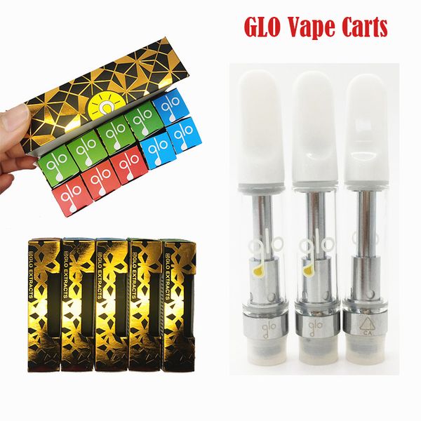 

GLO Extracts 0.8ML 1.0ML Empty Ceramic Coil Vaporizers Vape Cartridges E Cigarettes Vape Pens Atomizers 510 Thread Vape Cartridges Packaging