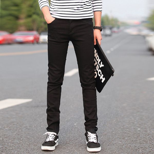 

spring casual elastic biker jeans, Blue