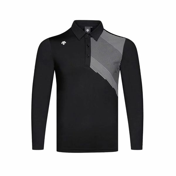 

swirling golf wear breathable long sleeve golf t-shirt 4 color shirt s-xxl in choice clothing ing, Black;blue