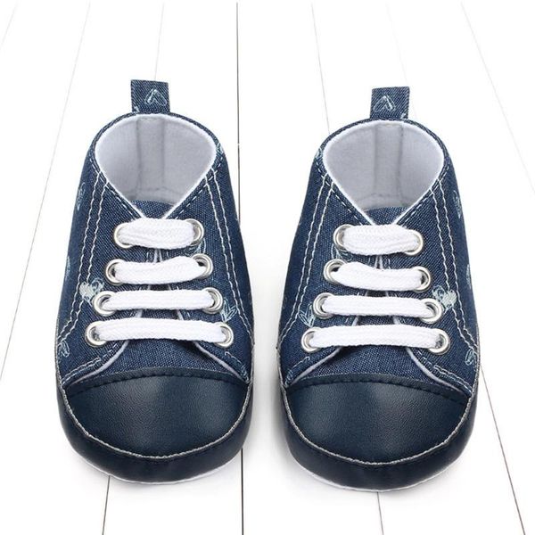 

малыша девочки-младенцы обувь мальчик первые ходоки кроссовки из денима сердце малыша первая прогулка мягкие кожаные ботинки шпаргалки ##3