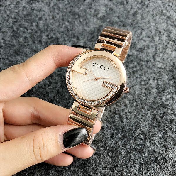 

2019 fa hion gue ity brand women 039 men girl cry tal dial tainle teel band quartz dz wri t watch pandora bracelet watch gue big, Slivery;black