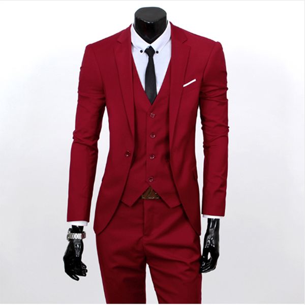 

new arrival custom slim fit suit men groom wedding suits for men tuxedo men's blazer (jackets+vest+pants, White;black