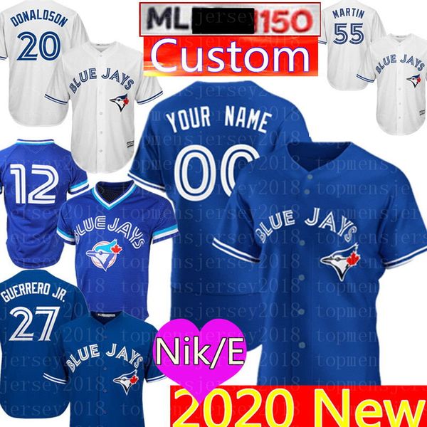 

2020 nke roberto alomar 27 vladimir guerrero jr. jersey custom josh donaldson russell martin joe carter majestic royal winfield, Blue;black