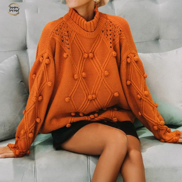 

turtleneck winter woman sweater knitted pullovers long sleeve loose vintage sweater autumn white jumper knitwear female, White;black
