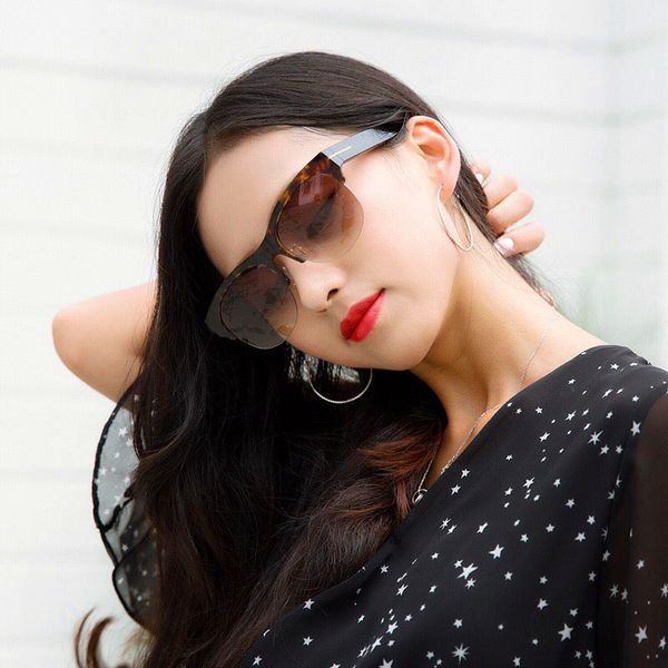 

wholesale-fashion sunglasses 9351 half frame plate cat eye frame simple classic popular style uv400 protection women eyewear, White;black