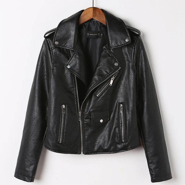 

kmetram leather jacket spring autumn jacket women clothes 2019 streetwear bomber jackets korean short coat jaqueta de couro my, Black