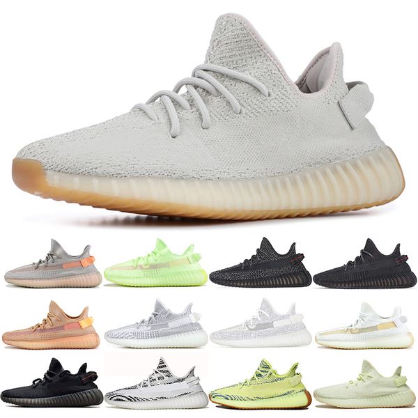 

Fashion Black 3M Reflective Men Women Running Shoes Glow Static Clay True Form Hyperspace kanye West Designer Athletic Sports Sneakers 5-12