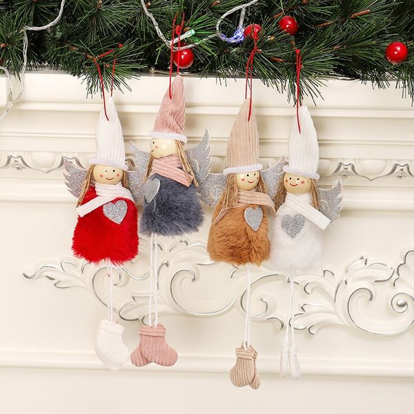 

christmas decorative hanging figurine angel with glitter heart pendant ornaments holiday gift decorations