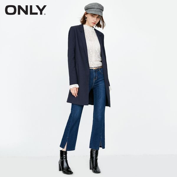 

only women's autumn new low waist micro-flare cropped jeans| 118349562, Blue