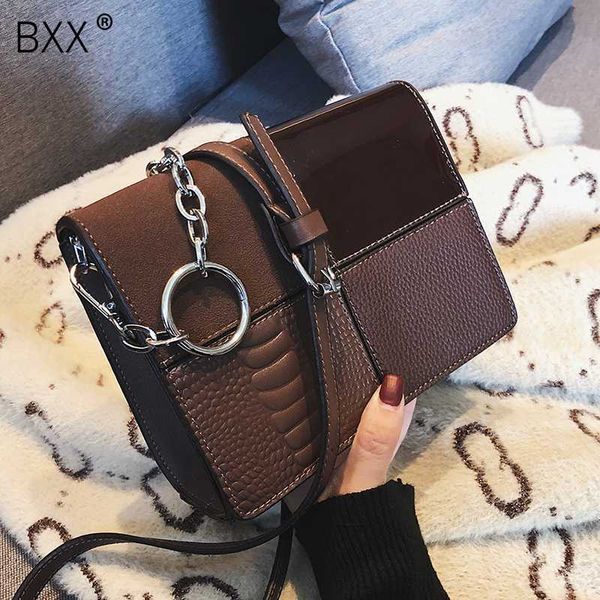 

bxx] fashion square bag 2020 new quality pu leather women's handbag patchwork chain shoulder messenger bsgs hg554