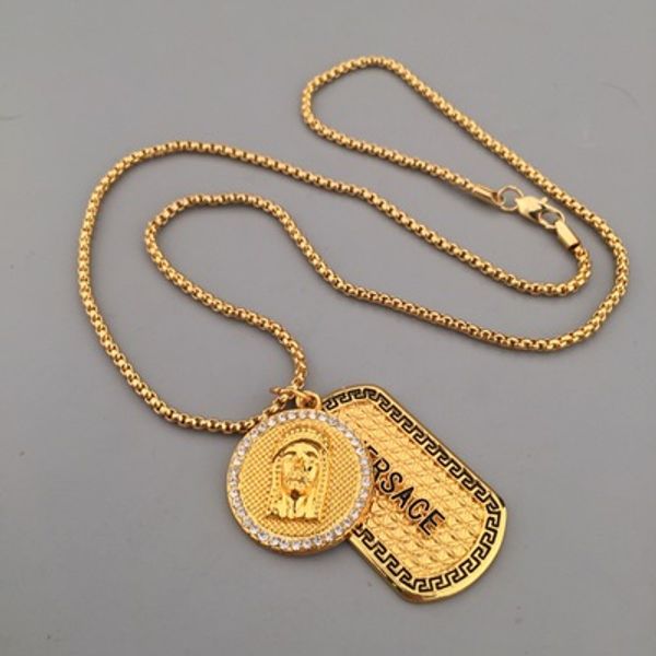 

classic women mens necklace 18k gold military designer necklace medusa pendant necklaces exquisite jewelry gift sale, Silver