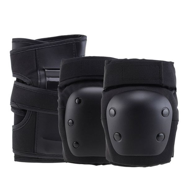 

6pcs cycling safety protection weight lifting gloves elbow knee pad set bracer tactical paintball skateboard ski moto protection, Black;gray