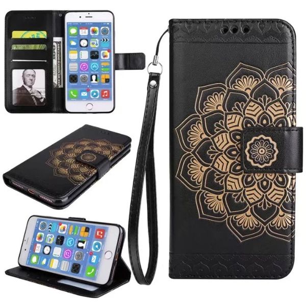 

wholesale new embossed phone case business flip wallet case for iphone xs max case 6 7 8 plus x xr with retail box