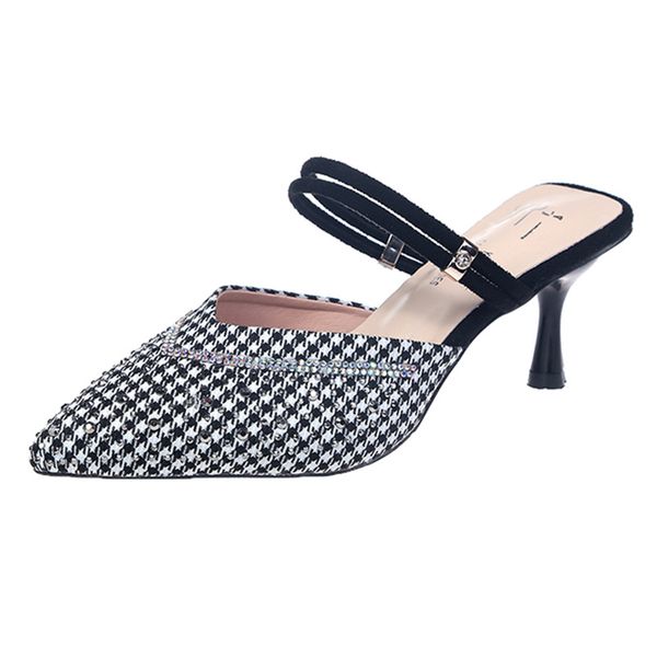 

liaochi 2019 новая весна женщины насосы bling кристалл скольжения на свадьба женская обувь женщина zapatos де mujer удобные слайды сандалии, Black