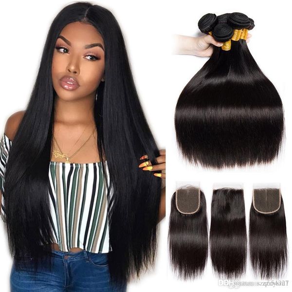 Brazilian Straight Hair Bundles With Closure Brazilian Hair Weave