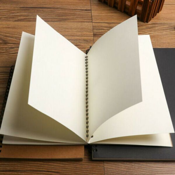 

retro kraft spiral binding blank graffiti sketchbook notebook gift pretty