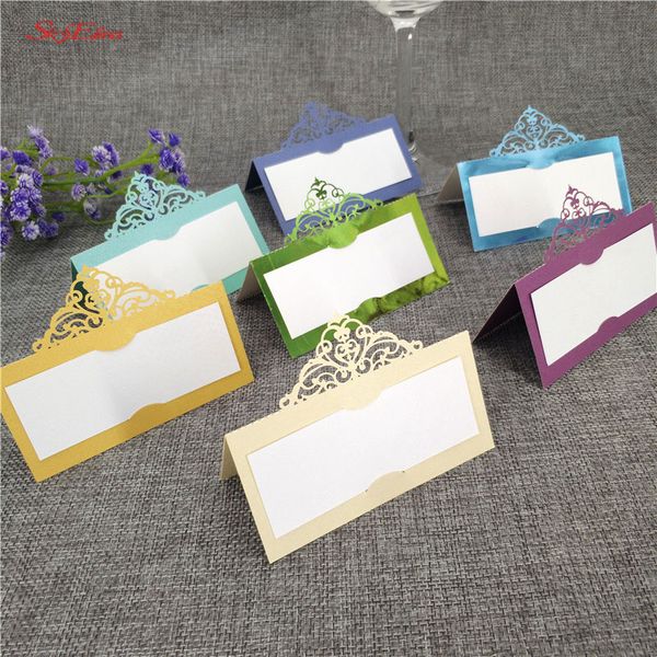 

10/50/100 pcs laser cutting carved lace romantic pattern seat card wedding table decoration festival party wedding decor 6z