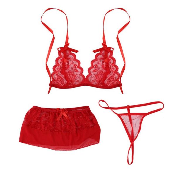

women lady lingerie lace bra exotic underwear set night attraction babydoll sleepwear special night costumes, Red;black